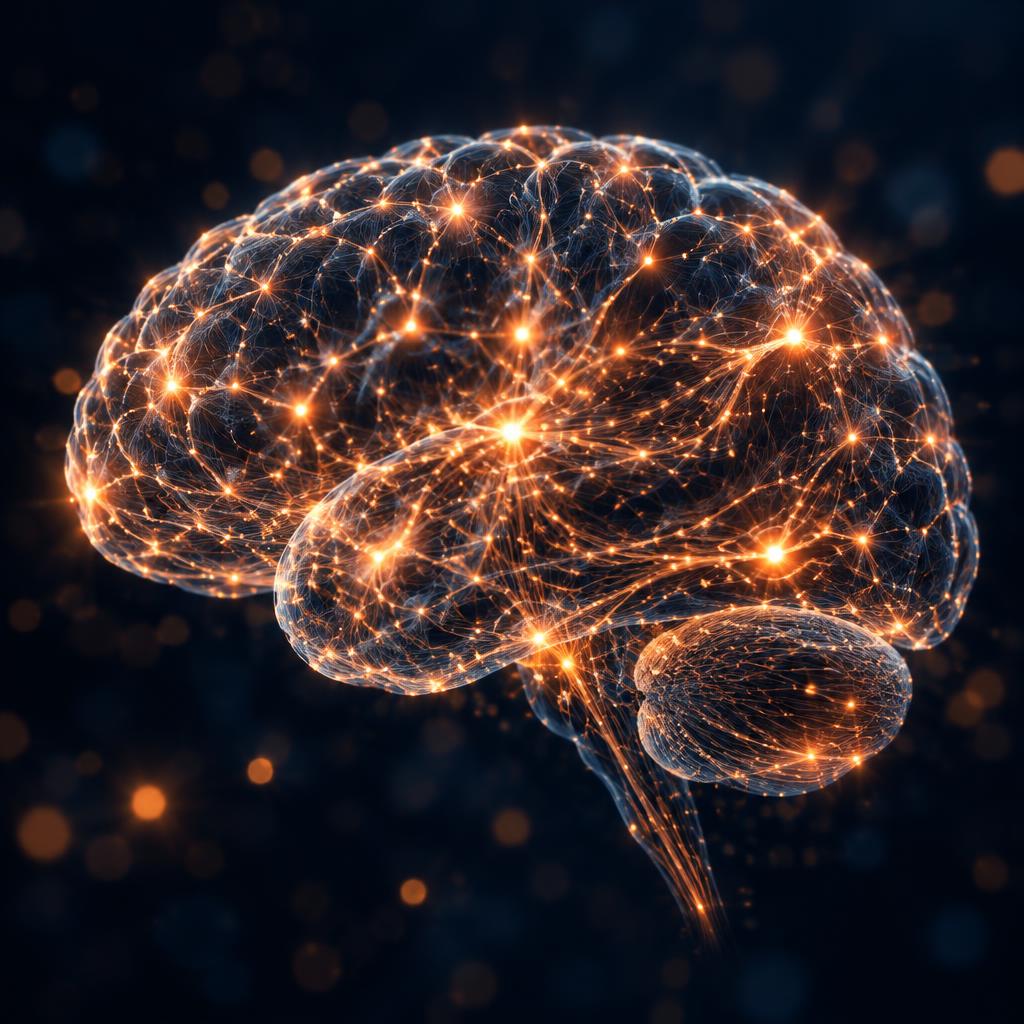 A glowing network of neural connections